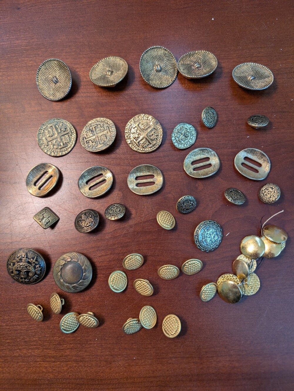 Assorted Vintage Brass-tone And Gold-tone Metal Buttons